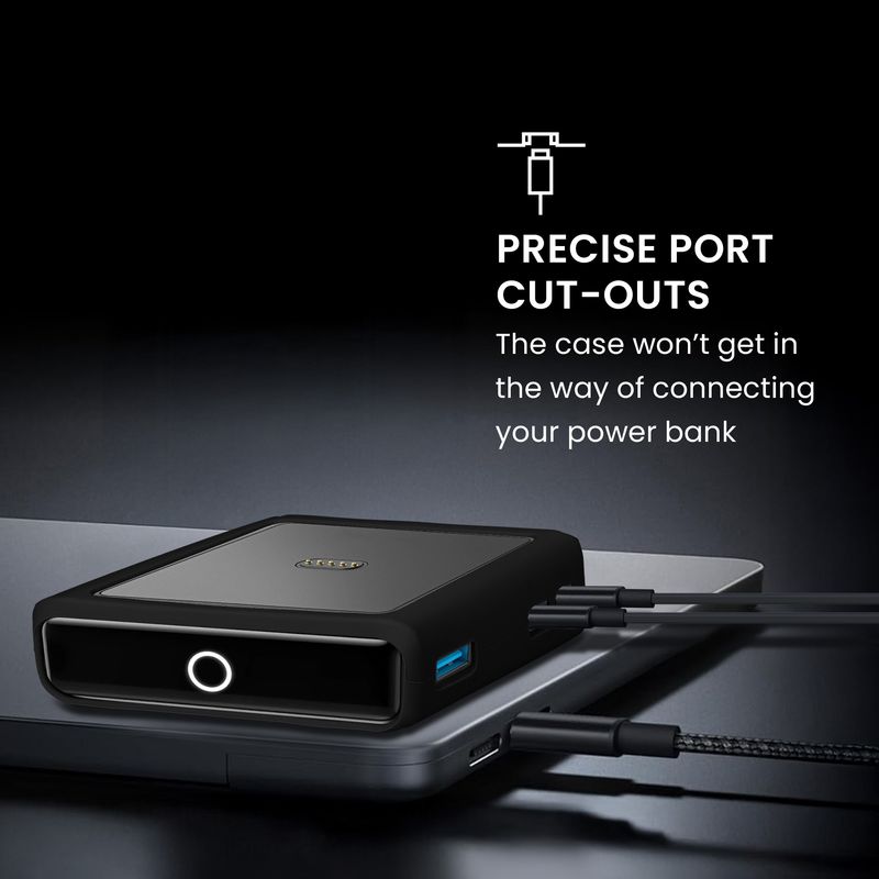 Laptop, Telefoane si Tablete - Telefoane mobile si accesorii - Accesorii Telefoane - Alte accesorii telefoane - Husa protectie Kwmobile pentru baza de incarcare Anker Prime Power Bank 100W, silicon, negru, protectie la socuri - Infinity.ro