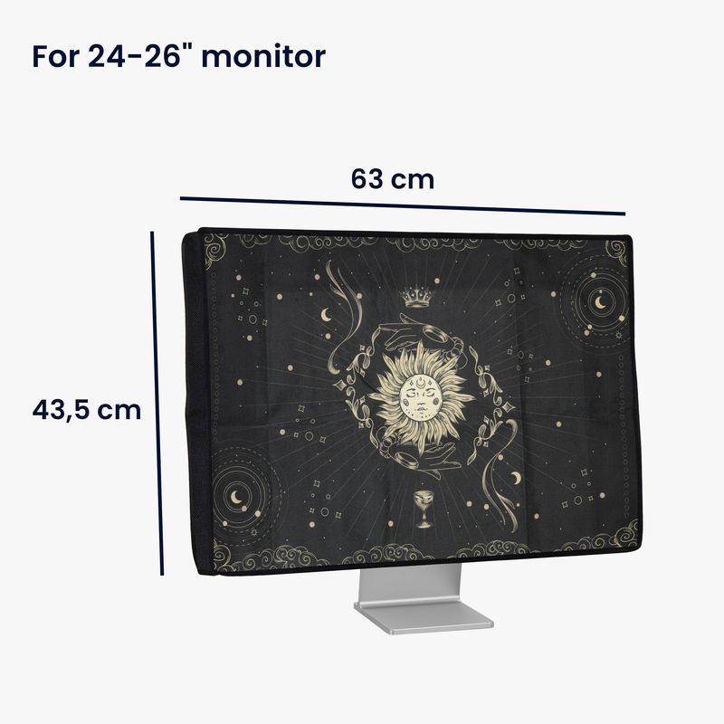 PC, gaming si accesorii - Desktop PC & monitoare - Accesorii monitoare - Husa Kwmobile pentru monitor 24-26 inch, protectie la praf, design carte, in (panza), multicolor - Infinity.ro