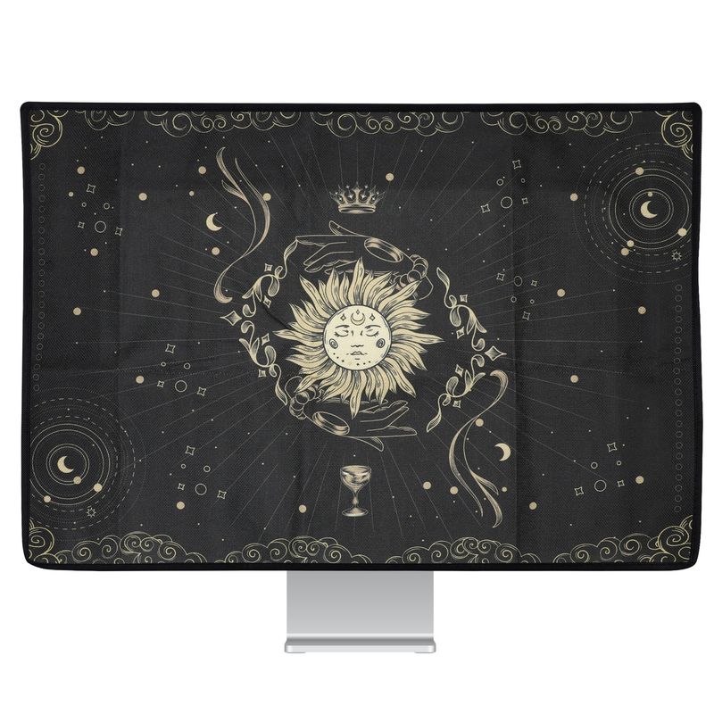 PC, gaming si accesorii - Desktop PC & monitoare - Accesorii monitoare - Husa Kwmobile pentru monitor 24-26 inch, protectie la praf, design carte, in (panza), multicolor - Infinity.ro