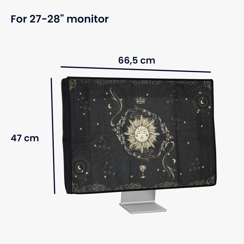 PC, gaming si accesorii - Desktop PC & monitoare - Accesorii monitoare - Husa Kwmobile pentru monitor 27-28 inch, design carte, in (panza), multicolor - Infinity.ro