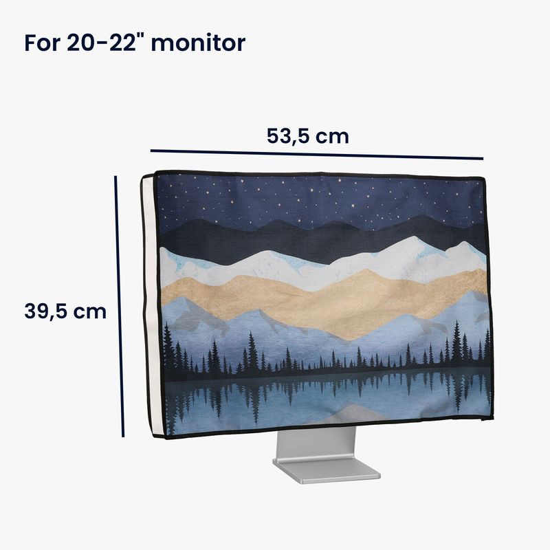 PC, gaming si accesorii - Desktop PC & monitoare - Accesorii monitoare - Husa Kwmobile pentru monitor 20-22 inch, protectie la praf, design peisaj nocturn, in (panza), multicolor - Infinity.ro