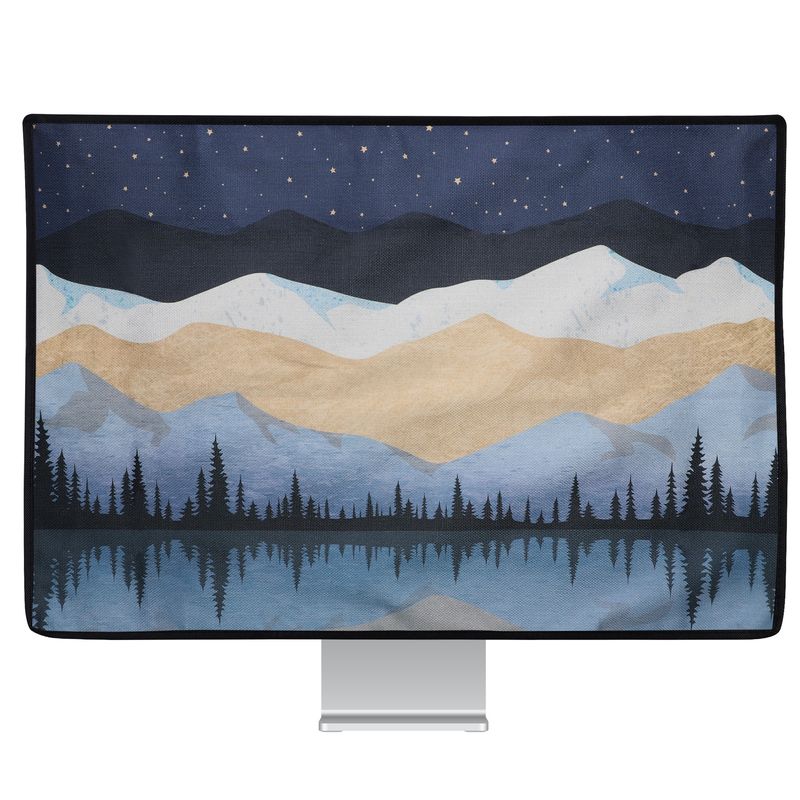 PC, gaming si accesorii - Desktop PC & monitoare - Accesorii monitoare - Husa Kwmobile pentru monitor 20-22 inch, protectie la praf, design peisaj nocturn, in (panza), multicolor - Infinity.ro