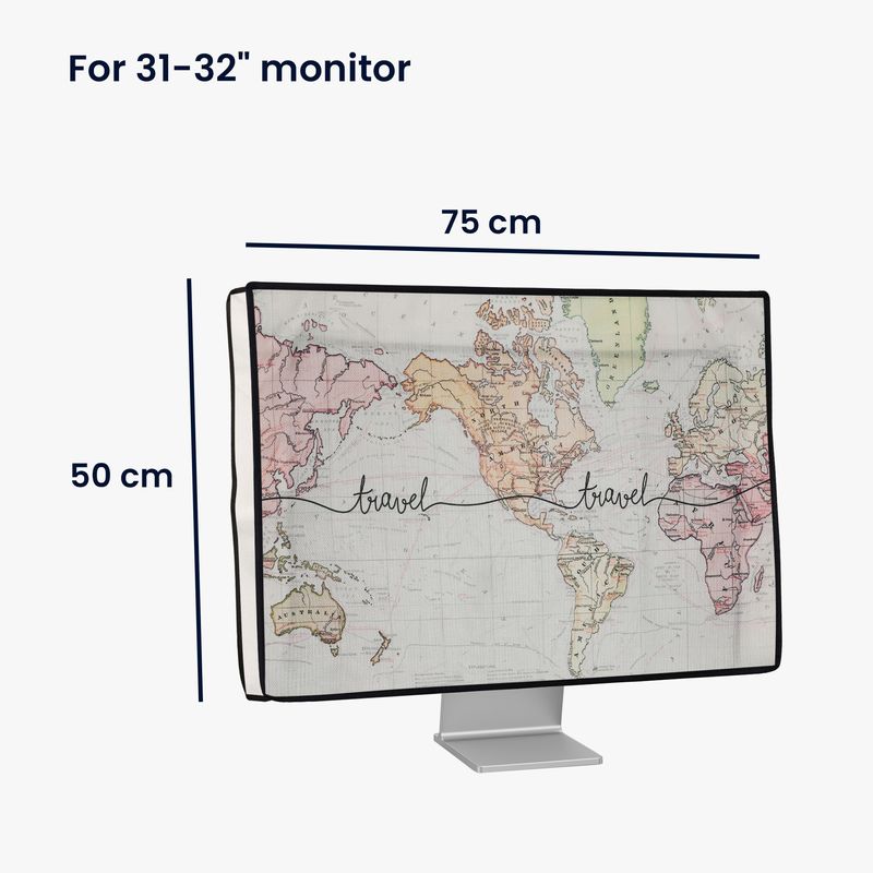 PC, gaming si accesorii - Desktop PC & monitoare - Accesorii monitoare - Husa Kwmobile pentru monitor 31-32 inch, in (panza), multicolor - Infinity.ro