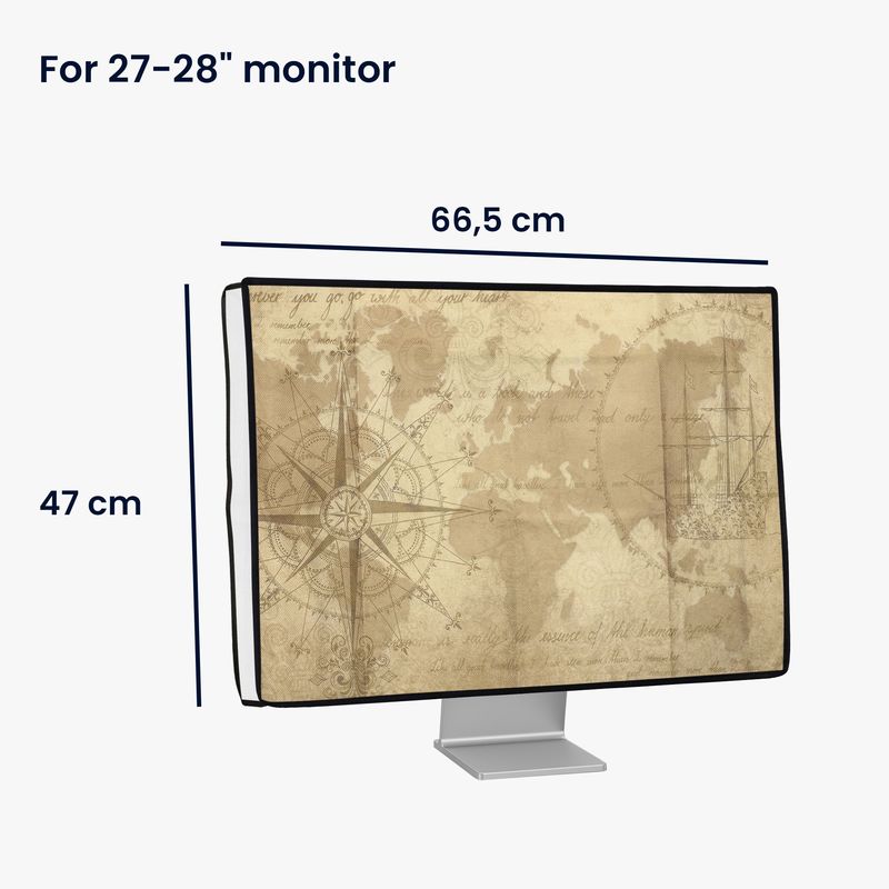 PC, gaming si accesorii - Desktop PC & monitoare - Accesorii monitoare - Husa Kwmobile pentru monitor 27-28 inch, protectie la praf, in (panza), maro - Infinity.ro