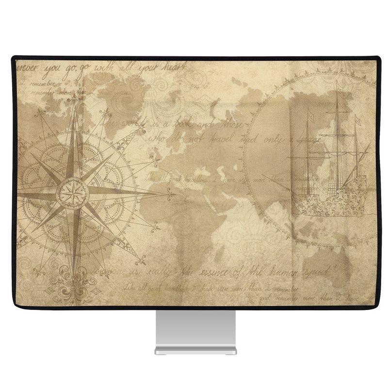 PC, gaming si accesorii - Desktop PC & monitoare - Accesorii monitoare - Husa Kwmobile pentru monitor 27-28 inch, protectie la praf, in (panza), maro - Infinity.ro