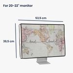 PC, gaming si accesorii - Desktop PC & monitoare - Accesorii monitoare - Husa Kwmobile pentru monitor 20-22 inch, design calatorie, in (panza), multicolor - Infinity.ro