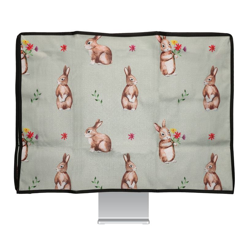 PC, gaming si accesorii - Desktop PC & monitoare - Accesorii monitoare - Husa Kwmobile pentru monitor 24-26 inch, protectie la praf, design cu iepuri, in (panza), multicolor - Infinity.ro