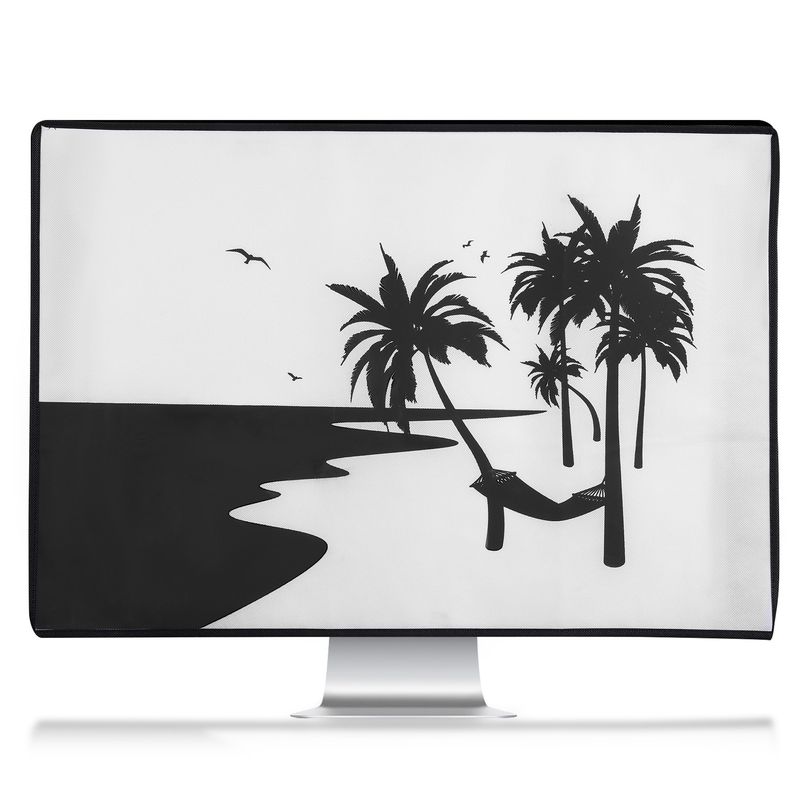 PC, gaming si accesorii - Desktop PC & monitoare - Accesorii monitoare - Husa Kwmobile pentru monitor 24-26 inch, protectie la zgarieturi, textil, negru, alb - Infinity.ro