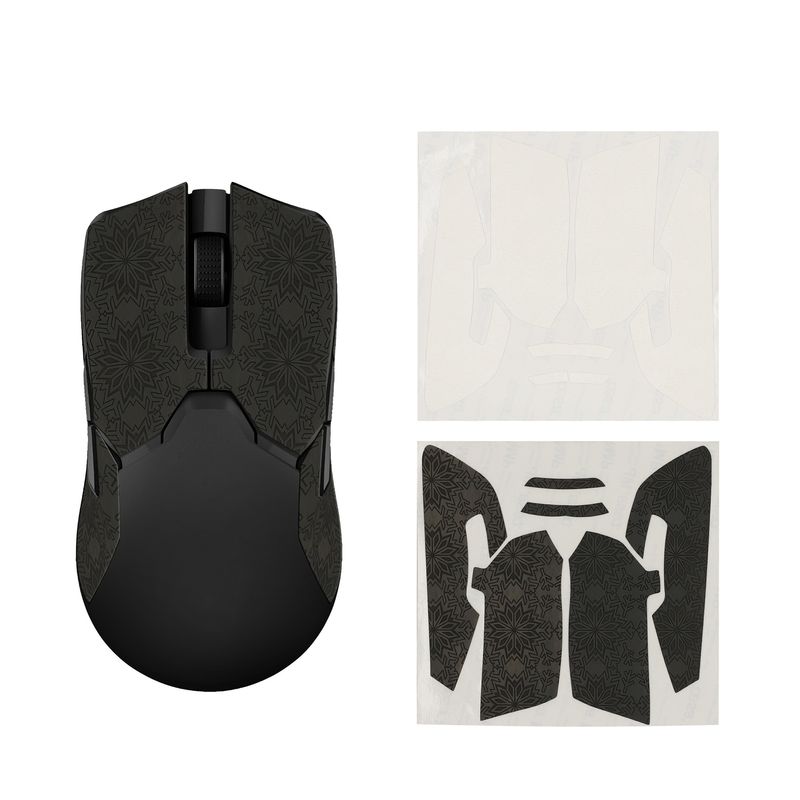 PC, gaming si accesorii - Periferice PC - Periferice Diverse - Grip mouse Kwmobile pentru Razer Viper Ultimate, piele ecologica, negru, alb, autoadeziv, anti-alunecare - Infinity.ro