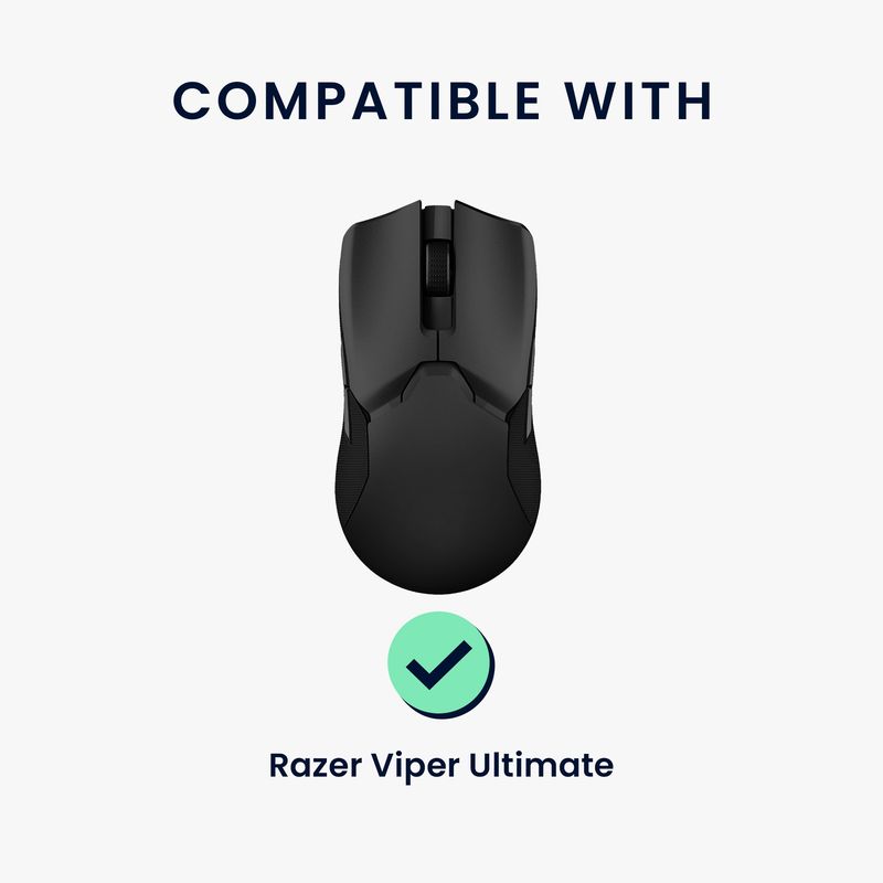 PC, gaming si accesorii - Periferice PC - Periferice Diverse - Grip mouse Kwmobile pentru Razer Viper Ultimate, piele ecologica, negru, alb, autoadeziv, anti-alunecare - Infinity.ro
