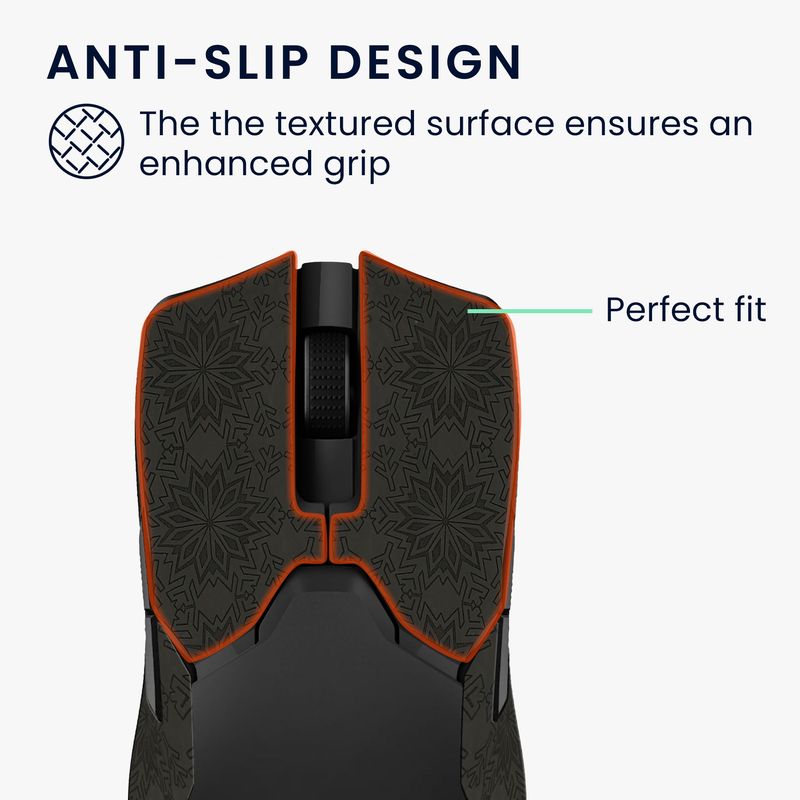 PC, gaming si accesorii - Periferice PC - Periferice Diverse - Grip mouse Kwmobile pentru Razer Viper Ultimate, piele ecologica, negru, alb, autoadeziv, anti-alunecare - Infinity.ro