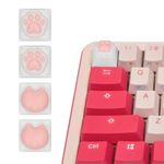 PC, gaming si accesorii - Periferice PC - Periferice Diverse - Set 4 taste decorative Kwmobile pentru tastatura, plastic si silicon, alb, roz, personalizare - Infinity.ro