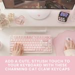 PC, gaming si accesorii - Periferice PC - Periferice Diverse - Set 4 taste decorative Kwmobile pentru tastatura, plastic si silicon, alb, roz, personalizare - Infinity.ro
