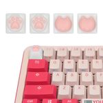 PC, gaming si accesorii - Periferice PC - Periferice Diverse - Set 4 taste decorative Kwmobile pentru tastatura, plastic si silicon, alb, roz, personalizare - Infinity.ro