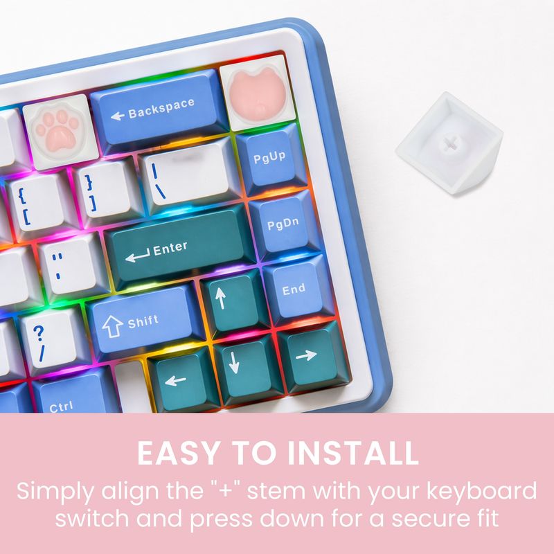 PC, gaming si accesorii - Periferice PC - Periferice Diverse - Set 4 taste decorative Kwmobile pentru tastatura, plastic si silicon, alb, roz, personalizare - Infinity.ro