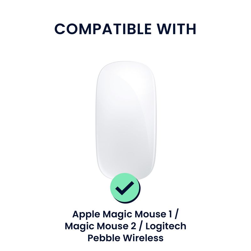 PC, gaming si accesorii - Periferice PC - Periferice Diverse - Suport Kwmobile pentru Apple Magic Mouse 1/2 si Logitech Pebble Wireless, plastic, alb, anti-alunecare, antipraf - Infinity.ro