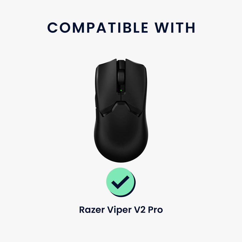 PC, gaming si accesorii - Periferice PC - Periferice Diverse - Grip mouse Kwmobile pentru Razer Viper V2 Pro, piele ecologica, negru, alb, autoadeziv, anti-alunecare - Infinity.ro