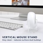 PC, gaming si accesorii - Periferice PC - Periferice Diverse - Suport Kwmobile pentru Apple Magic Mouse 1/2 si Logitech Pebble Wireless, plastic, alb, anti-alunecare, antipraf - Infinity.ro