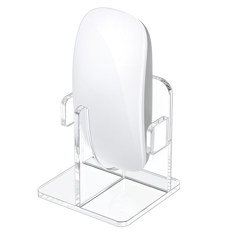 PC, gaming si accesorii - Periferice PC - Periferice Diverse - Suport Kwmobile pentru Apple Magic Mouse 1/2 si Logitech Pebble Wireless, plastic, alb, anti-alunecare, antipraf - Infinity.ro