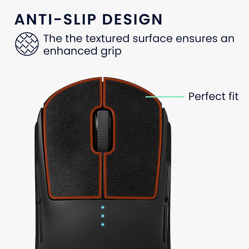 PC, gaming si accesorii - Periferice PC - Periferice Diverse - Grip mouse Kwmobile pentru Logitech G Pro Wireless 1, piele ecologica, negru, portocaliu, autoadeziv, anti-alunecare - Infinity.ro