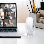 PC, gaming si accesorii - Periferice PC - Periferice Diverse - Suport Kwmobile pentru Apple Magic Mouse 1/2 si Logitech Pebble Wireless, plastic, alb, anti-alunecare, antipraf - Infinity.ro