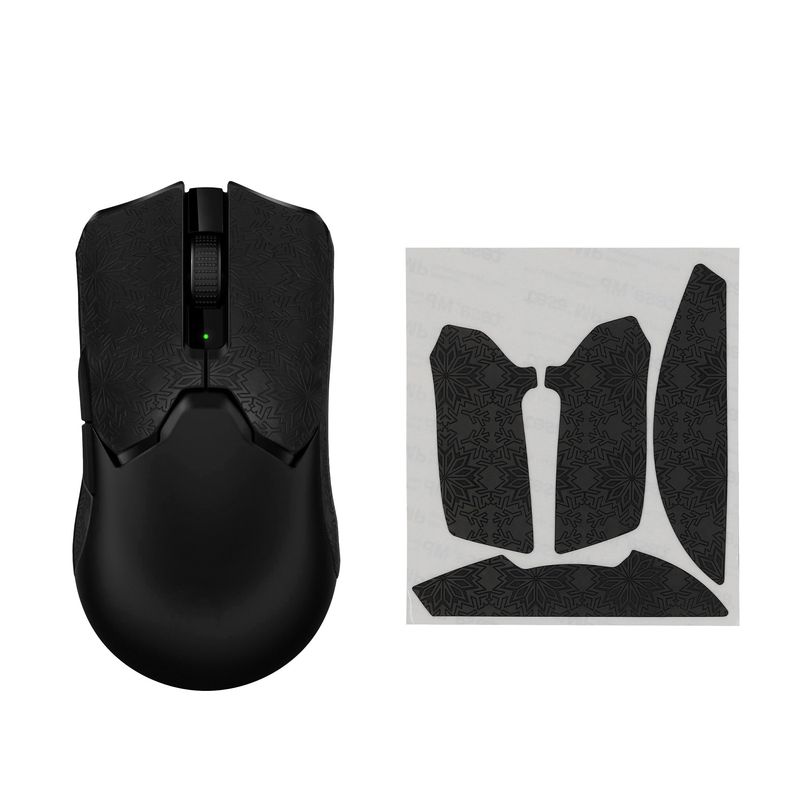 PC, gaming si accesorii - Periferice PC - Periferice Diverse - Grip mouse Kwmobile pentru Razer Viper V2 Pro, piele ecologica, negru, alb, autoadeziv, anti-alunecare - Infinity.ro