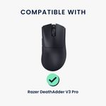 PC, gaming si accesorii - Periferice PC - Periferice Diverse - Grip mouse Kwmobile pentru Razer DeathAdder V3 Pro, piele ecologica, negru, alb, autoadeziv, anti-alunecare - Infinity.ro