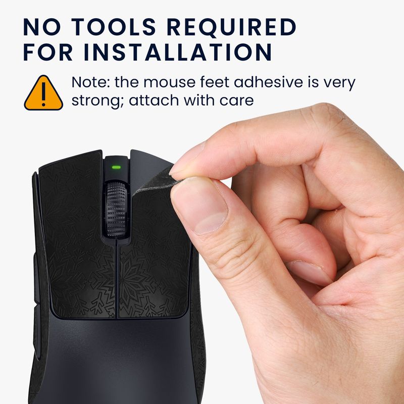PC, gaming si accesorii - Periferice PC - Periferice Diverse - Grip mouse Kwmobile pentru Razer DeathAdder V3 Pro, piele ecologica, negru, alb, autoadeziv, anti-alunecare - Infinity.ro