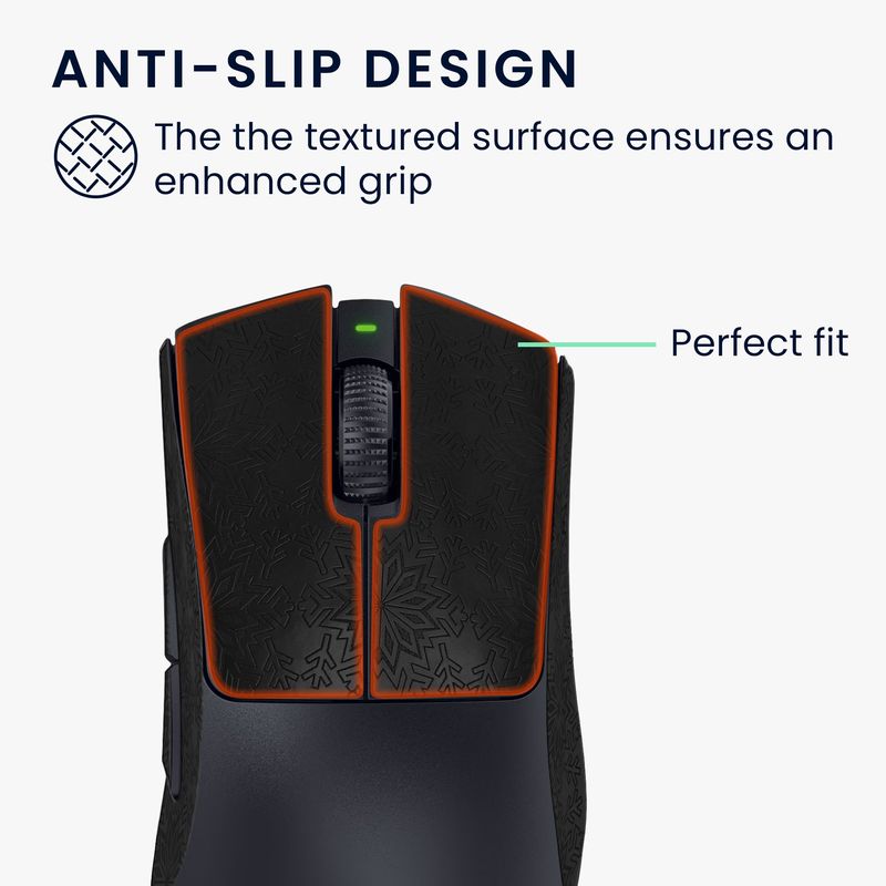 PC, gaming si accesorii - Periferice PC - Periferice Diverse - Grip mouse Kwmobile pentru Razer DeathAdder V3 Pro, piele ecologica, negru, alb, autoadeziv, anti-alunecare - Infinity.ro