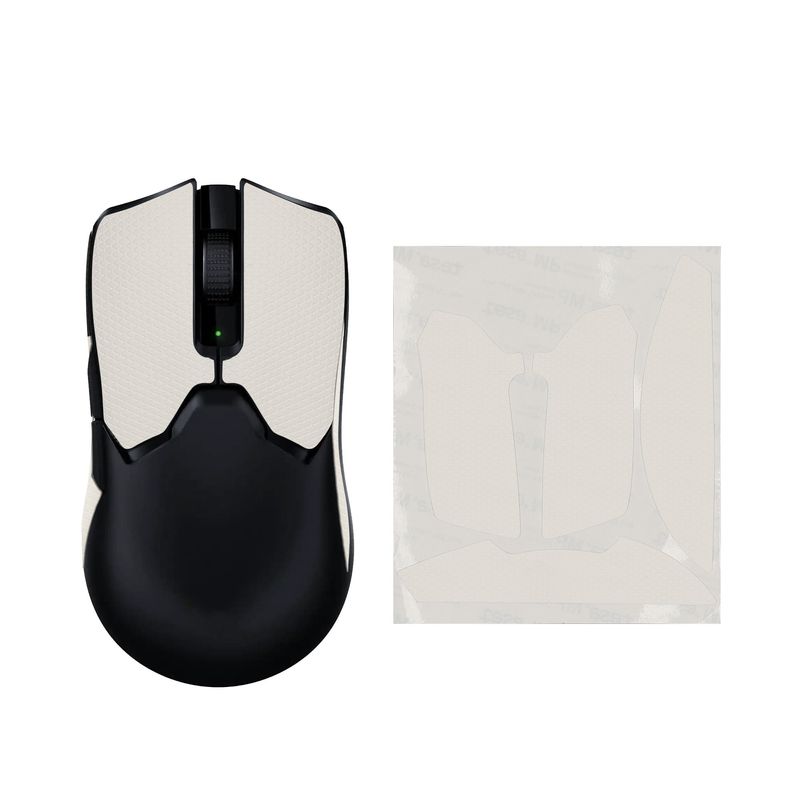 PC, gaming si accesorii - Periferice PC - Periferice Diverse - Grip mouse Kwmobile pentru Razer Viper V2 Pro, piele ecologica, alb, autoadeziv, anti-alunecare - Infinity.ro
