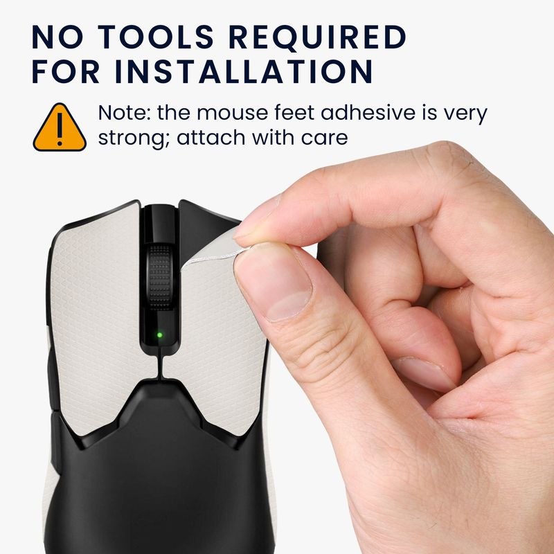 PC, gaming si accesorii - Periferice PC - Periferice Diverse - Grip mouse Kwmobile pentru Razer Viper V2 Pro, piele ecologica, alb, autoadeziv, anti-alunecare - Infinity.ro