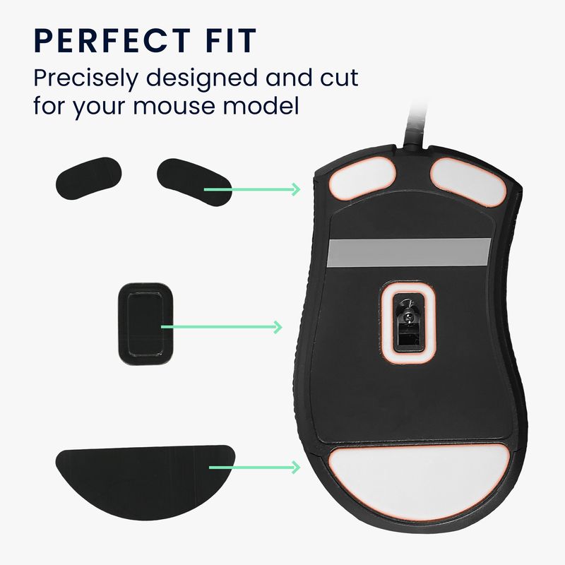 PC, gaming si accesorii - Periferice PC - Periferice Diverse - Set picioruse mouse Kwmobile pentru Razer DeathAdder V2 Mini, PTFE, negru, autoadezive, alunecare usoara - Infinity.ro
