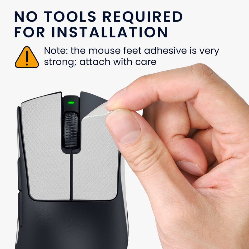 PC, gaming si accesorii - Periferice PC - Periferice Diverse - Grip mouse Kwmobile pentru Razer DeathAdder V3 Pro, piele ecologica, alb, autoadeziv, anti-alunecare - Infinity.ro