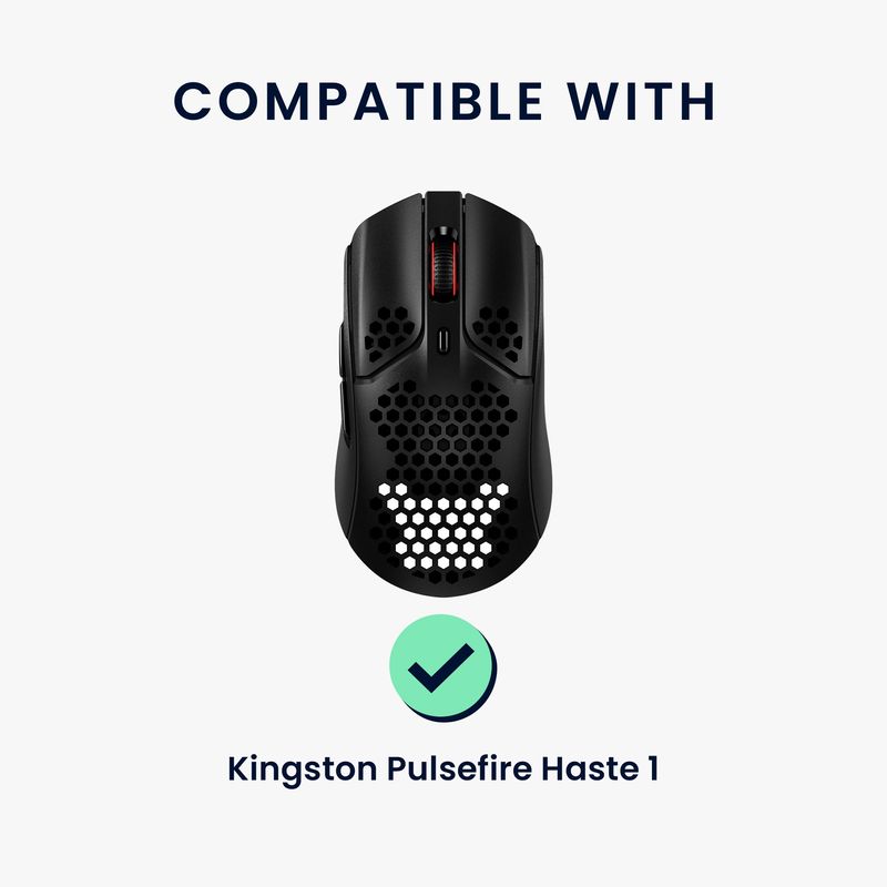 PC, gaming si accesorii - Periferice PC - Periferice Diverse - Grip mouse Kwmobile pentru HyperX Pulsefire Haste, piele ecologica, negru, autoadeziv, anti-alunecare - Infinity.ro