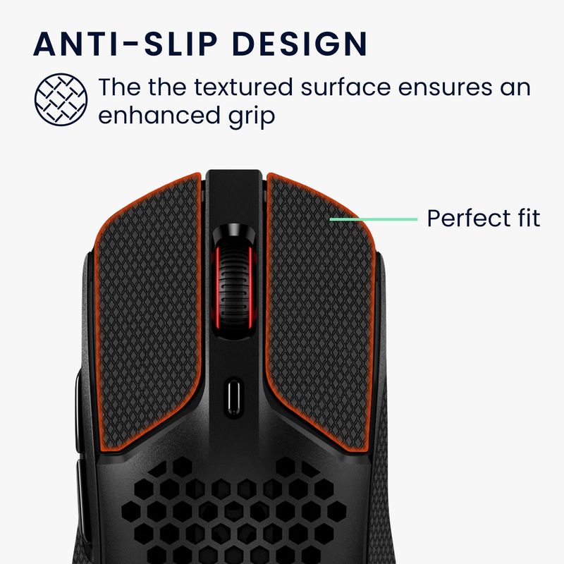 PC, gaming si accesorii - Periferice PC - Periferice Diverse - Grip mouse Kwmobile pentru HyperX Pulsefire Haste, piele ecologica, negru, autoadeziv, anti-alunecare - Infinity.ro