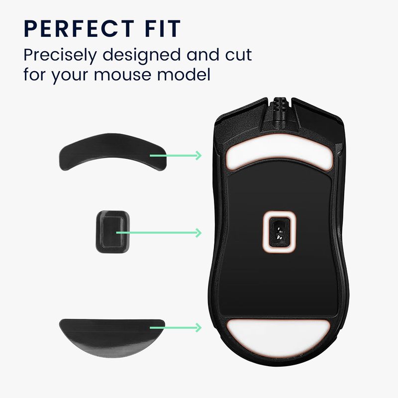 PC, gaming si accesorii - Periferice PC - Periferice Diverse - Set picioruse mouse Kwmobile pentru Razer Cobra Wired, PTFE, negru, autoadezive, alunecare usoara - Infinity.ro