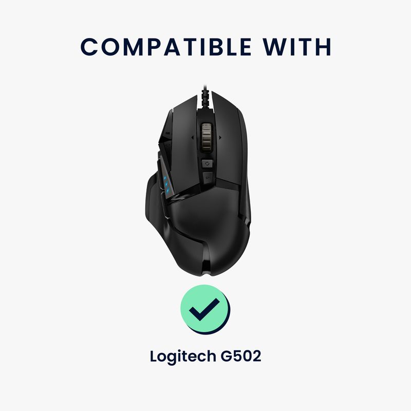 PC, gaming si accesorii - Periferice PC - Periferice Diverse - Grip mouse Kwmobile pentru Logitech G502, piele ecologica, alb, autoadeziv, anti-alunecare - Infinity.ro
