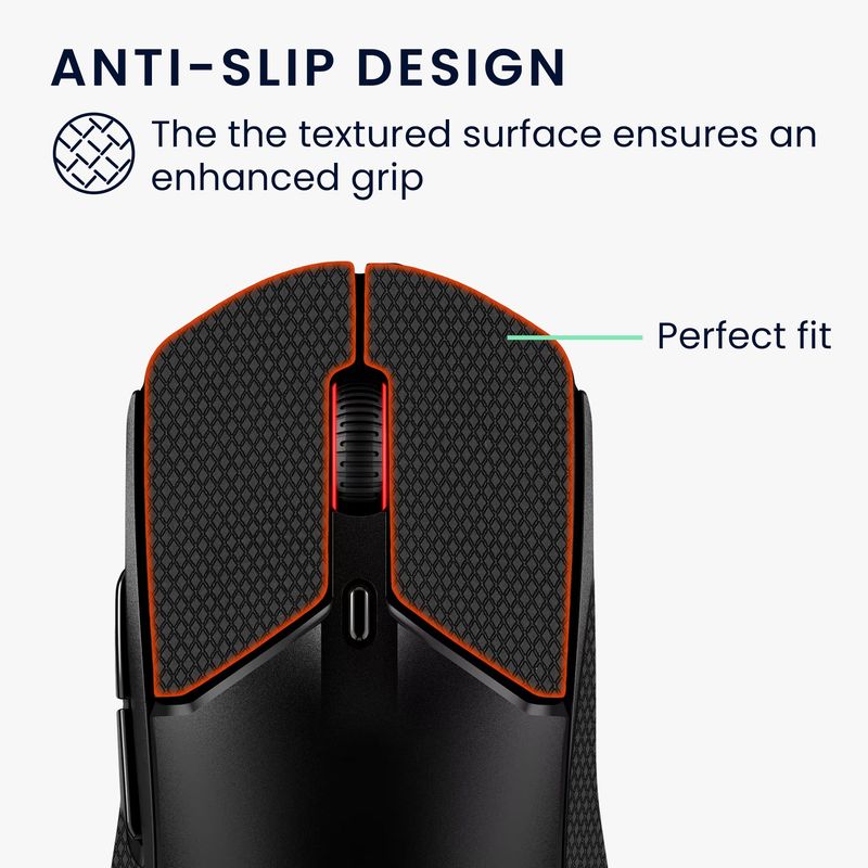 PC, gaming si accesorii - Periferice PC - Periferice Diverse - Grip mouse Kwmobile pentru HyperX Pulsefire Haste 2, piele ecologica, negru, autoadeziv, anti-alunecare - Infinity.ro