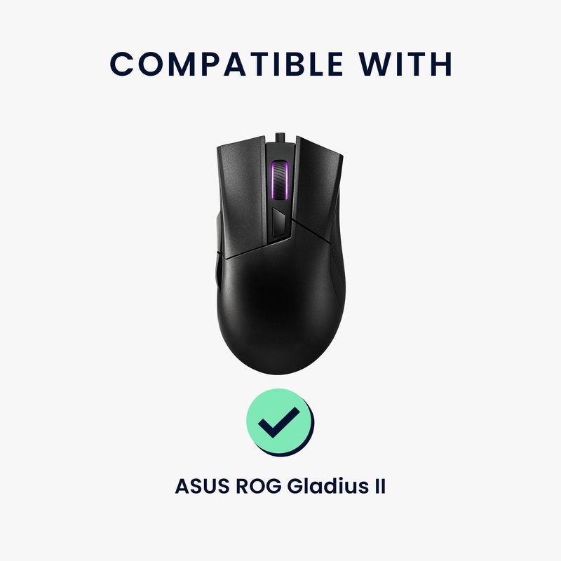 PC, gaming si accesorii - Periferice PC - Periferice Diverse - Grip mouse Kwmobile pentru ASUS ROG Gladius II, piele ecologica, negru, autoadeziv, anti-alunecare - Infinity.ro