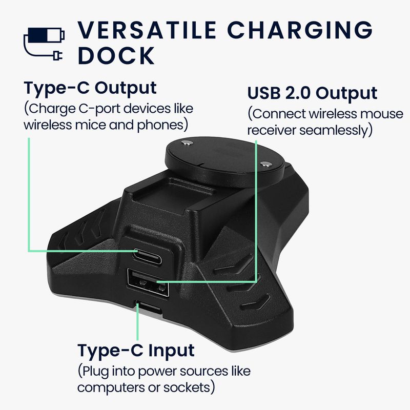 PC, gaming si accesorii - Periferice PC - Periferice Diverse - Statie de incarcare Kwmobile pentru Logitech G PRO X SUPERLIGHT/G Pro Wireless/G903/G703/G403, plastic, negru - Infinity.ro