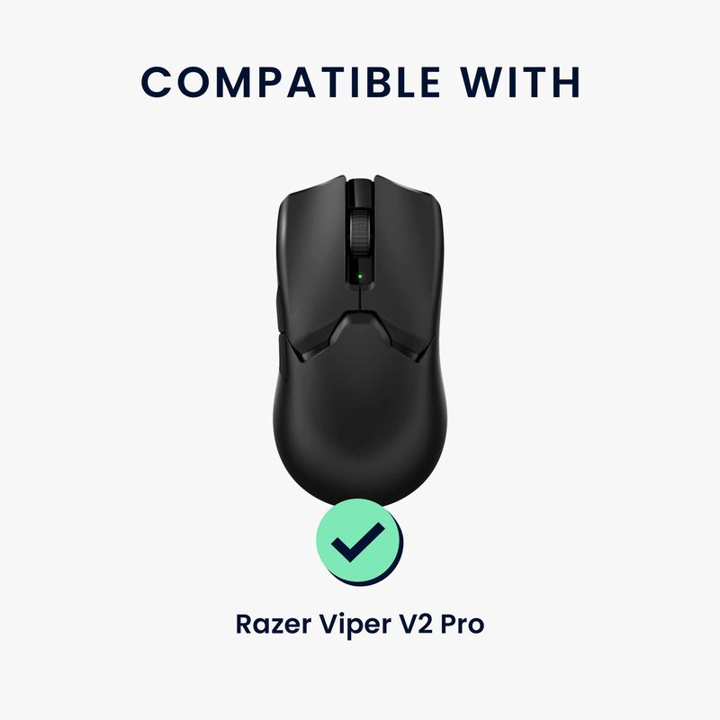 PC, gaming si accesorii - Periferice PC - Periferice Diverse - Grip mouse Kwmobile pentru Razer Viper V2 Pro, piele ecologica, negru, autoadeziv, anti-alunecare - Infinity.ro