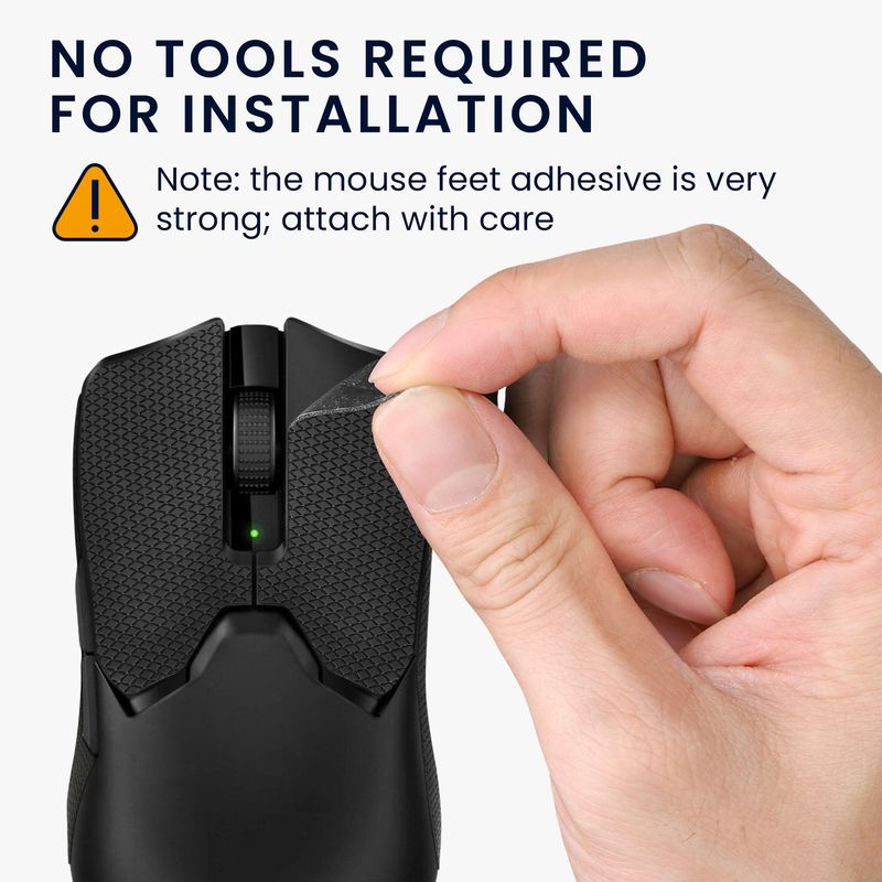 PC, gaming si accesorii - Periferice PC - Periferice Diverse - Grip mouse Kwmobile pentru Razer Viper V2 Pro, piele ecologica, negru, autoadeziv, anti-alunecare - Infinity.ro