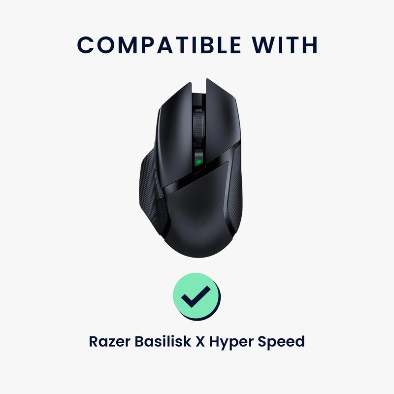 PC, gaming si accesorii - Periferice PC - Periferice Diverse - Grip mouse Kwmobile pentru Razer Basilisk X HyperSpeed, piele ecologica, negru, autoadeziv, anti-alunecare - Infinity.ro
