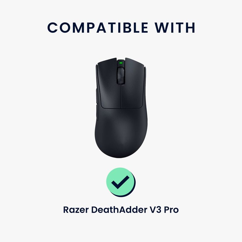 PC, gaming si accesorii - Periferice PC - Periferice Diverse - Grip mouse Kwmobile pentru Razer DeathAdder V3 Pro, piele ecologica, negru, autoadeziv, anti-alunecare - Infinity.ro