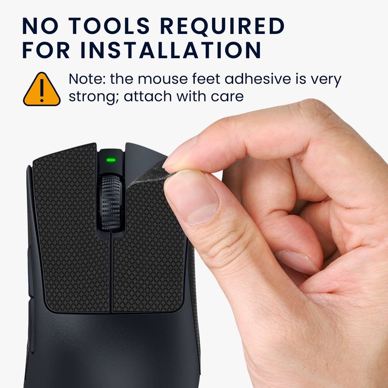 PC, gaming si accesorii - Periferice PC - Periferice Diverse - Grip mouse Kwmobile pentru Razer DeathAdder V3 Pro, piele ecologica, negru, autoadeziv, anti-alunecare - Infinity.ro
