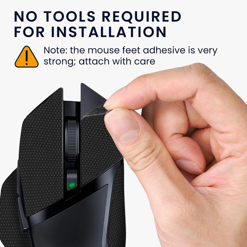 PC, gaming si accesorii - Periferice PC - Periferice Diverse - Grip mouse Kwmobile pentru Razer Basilisk X HyperSpeed, piele ecologica, negru, autoadeziv, anti-alunecare - Infinity.ro
