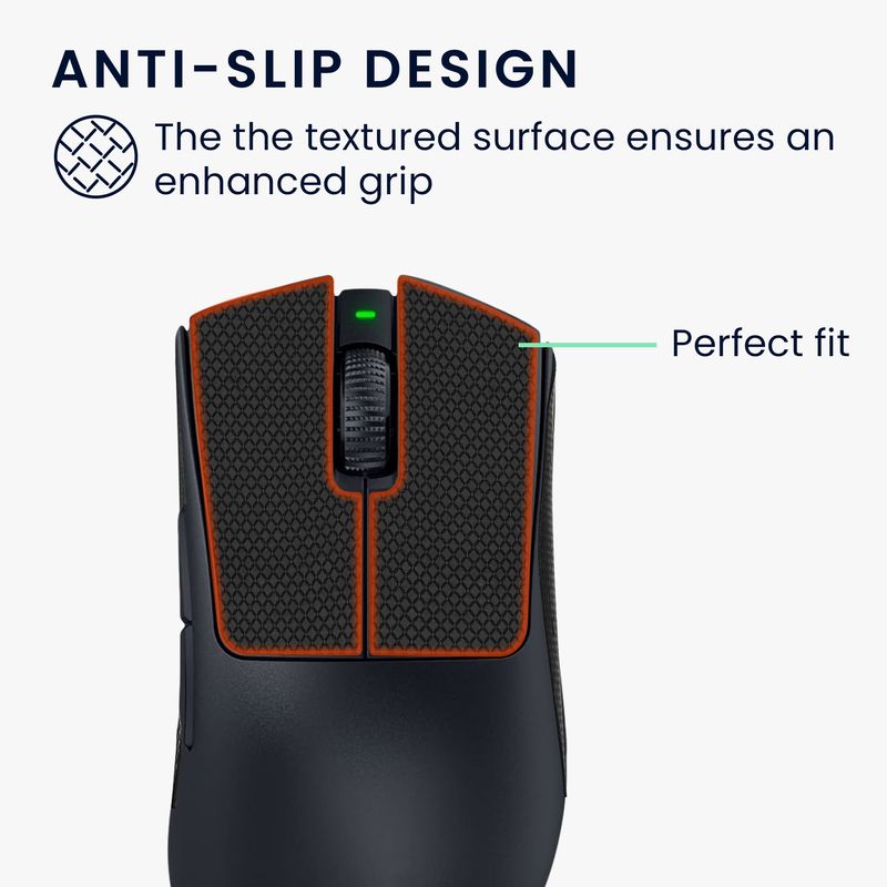 PC, gaming si accesorii - Periferice PC - Periferice Diverse - Grip mouse Kwmobile pentru Razer DeathAdder V3 Pro, piele ecologica, negru, autoadeziv, anti-alunecare - Infinity.ro