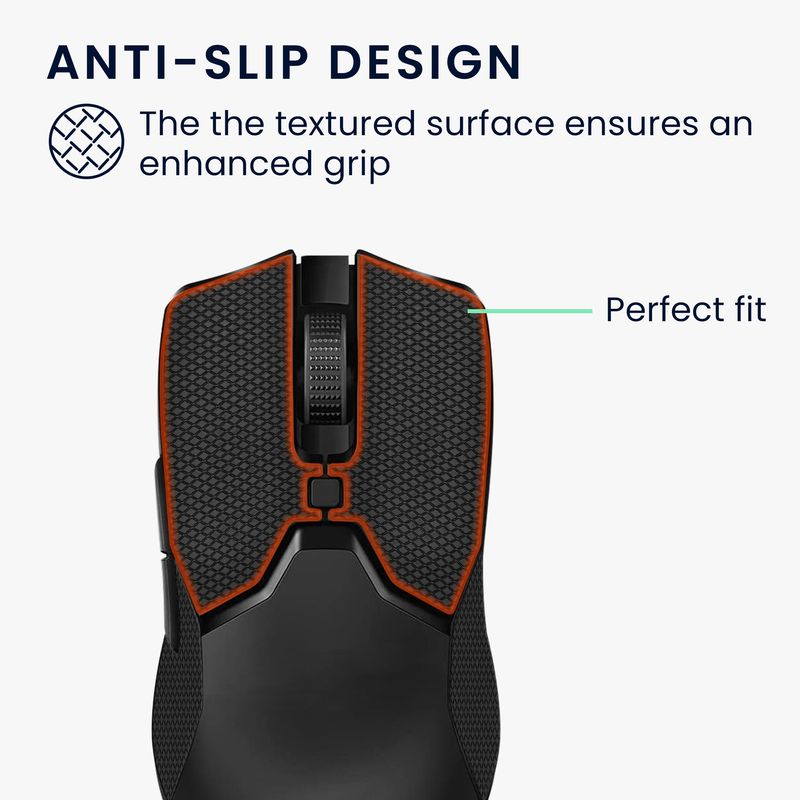 PC, gaming si accesorii - Periferice PC - Periferice Diverse - Grip mouse Kwmobile pentru Razer Viper Mini, piele ecologica, negru, autoadeziv, anti-alunecare - Infinity.ro
