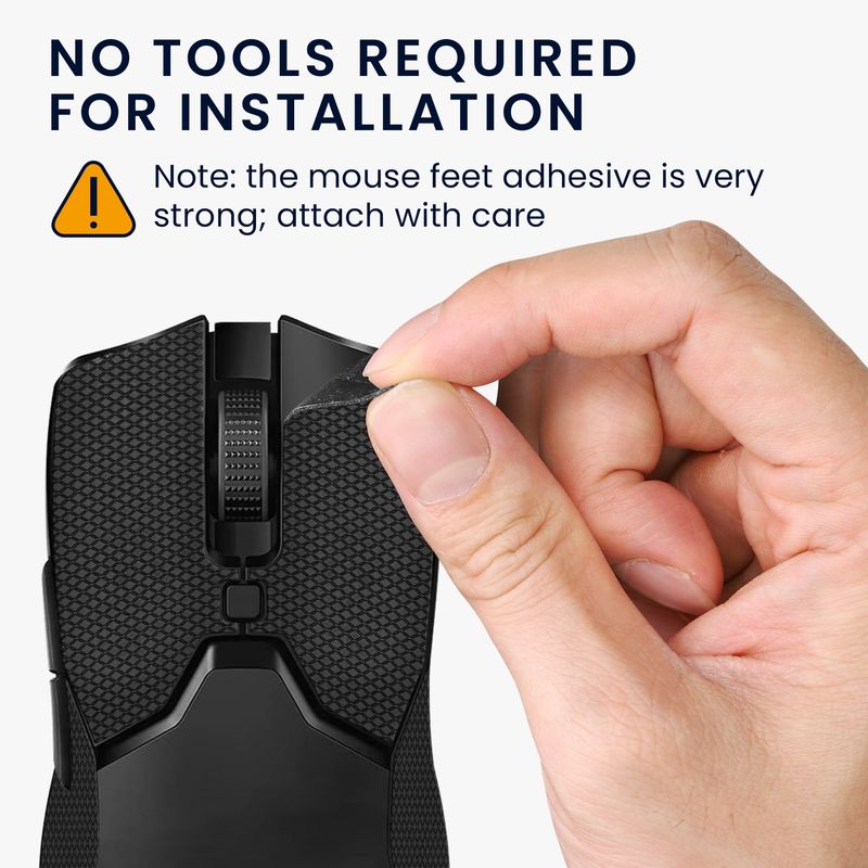 PC, gaming si accesorii - Periferice PC - Periferice Diverse - Grip mouse Kwmobile pentru Razer Viper Mini, piele ecologica, negru, autoadeziv, anti-alunecare - Infinity.ro