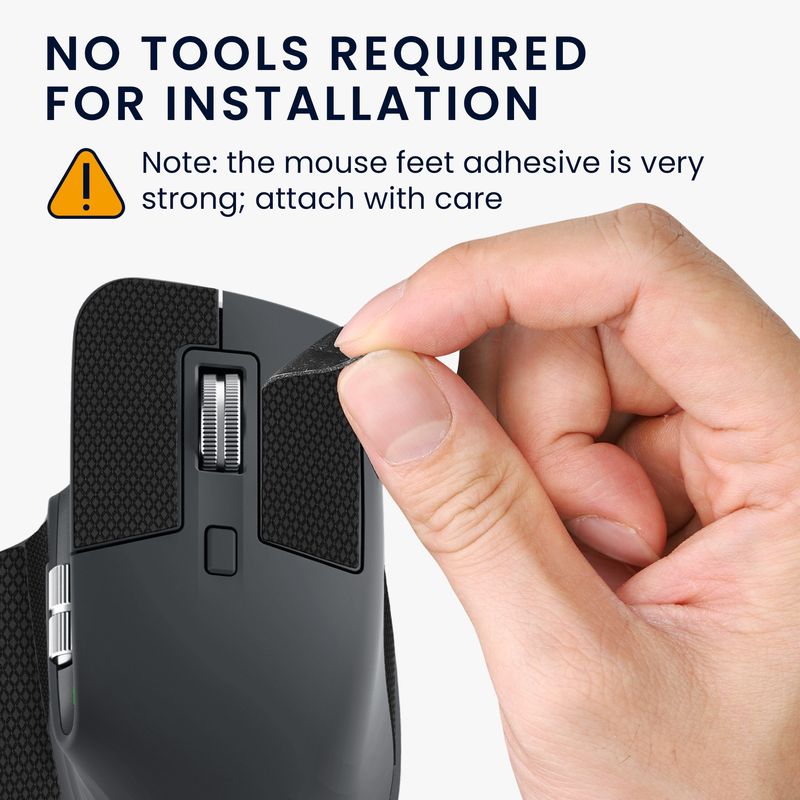 PC, gaming si accesorii - Periferice PC - Periferice Diverse - Grip mouse Kwmobile pentru Logitech MX Master 3S, piele ecologica, negru, autoadeziv, anti-alunecare - Infinity.ro